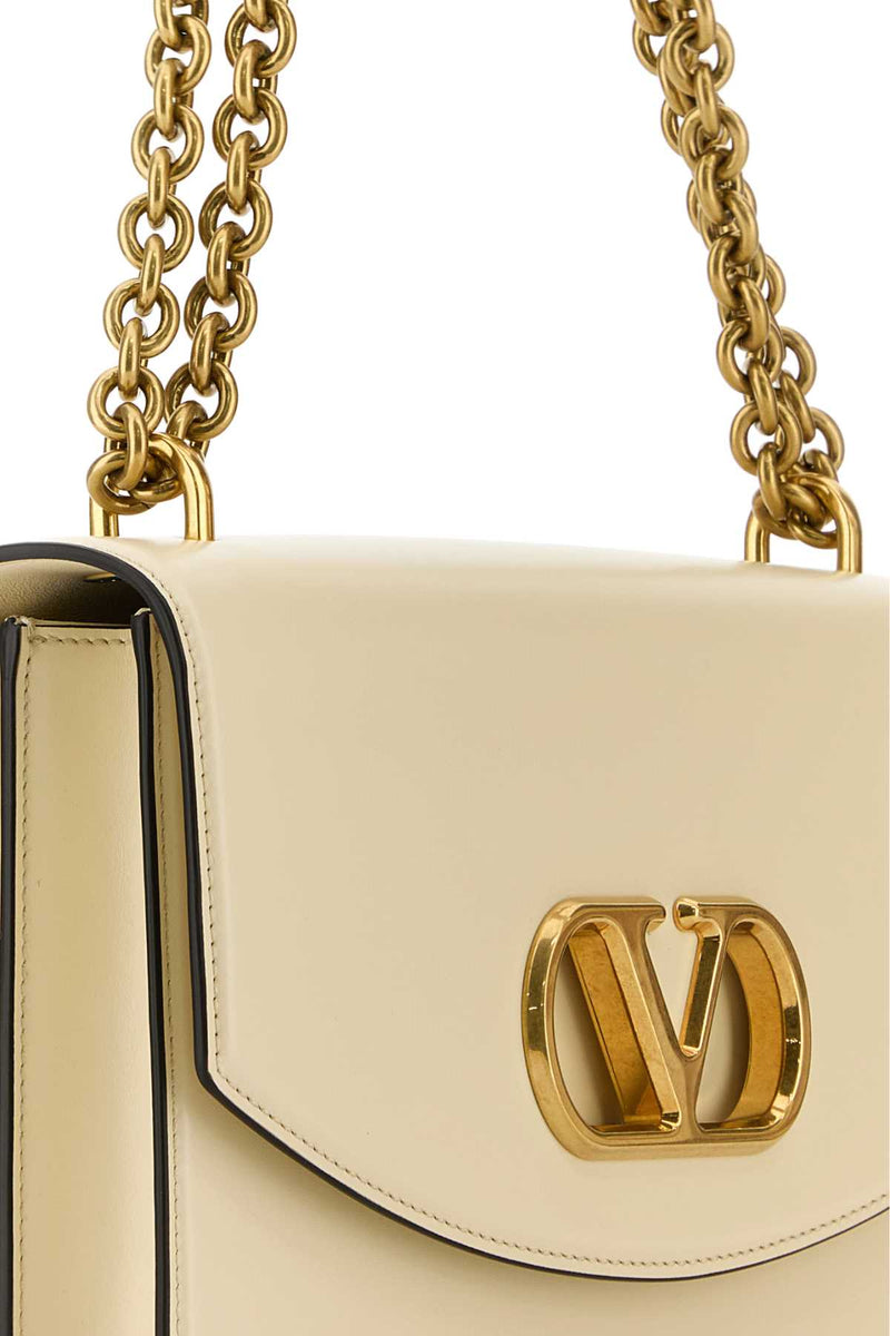 Valentino Garavani Vain Shoulder Bag — Beige Calf Leather - Bos Taurus