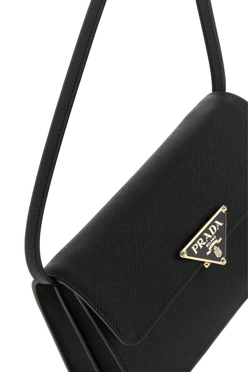 Prada Saffiano Leather Crossbody Bag — Black Vitello