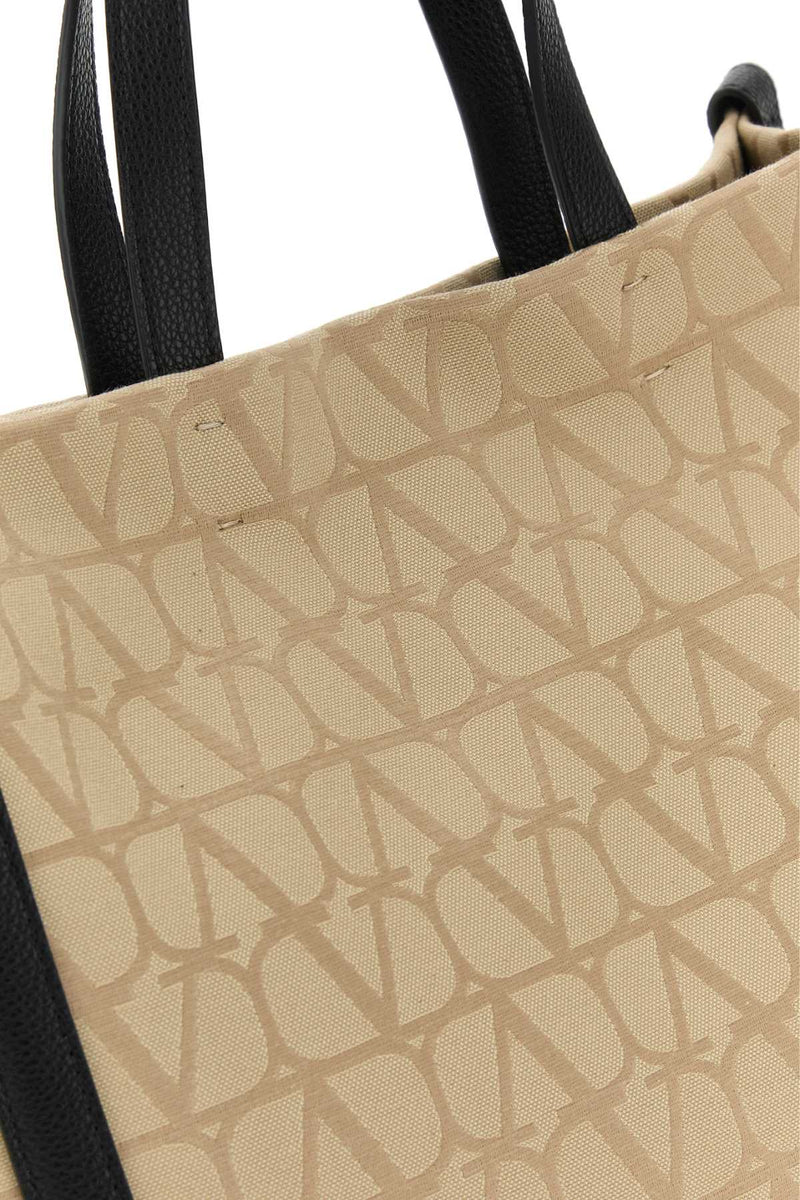 Valentino Garavani Toile Iconographe Tote Bag — Beige