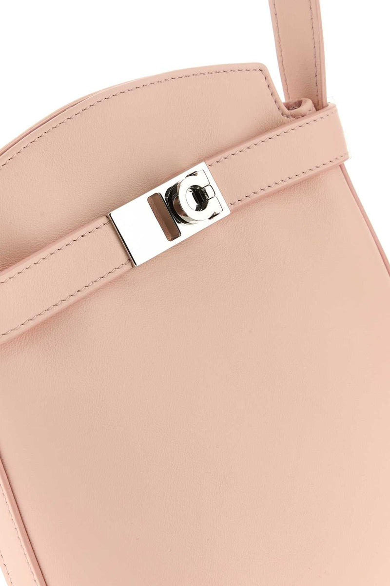 Ferragamo Gancini-Clasp Leather Phone Case — Pink Card Cases