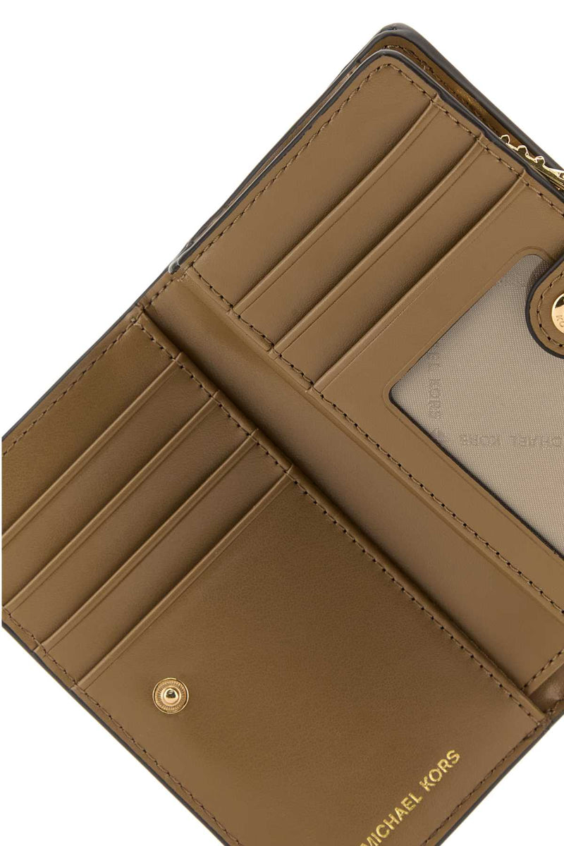 Michael By Kors Pebble Leather Wallet — Beige