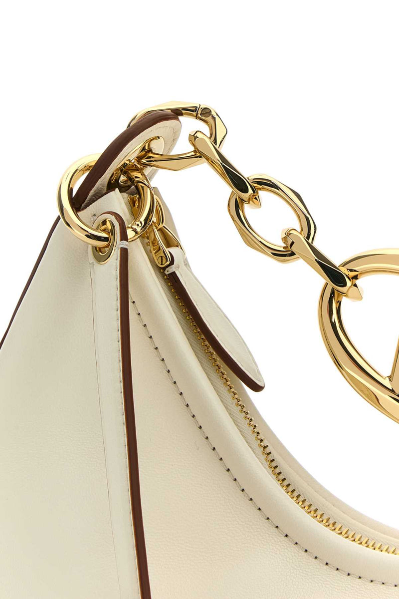 Valentino Garavani Vlogo Moon Hobo Bag — Beige