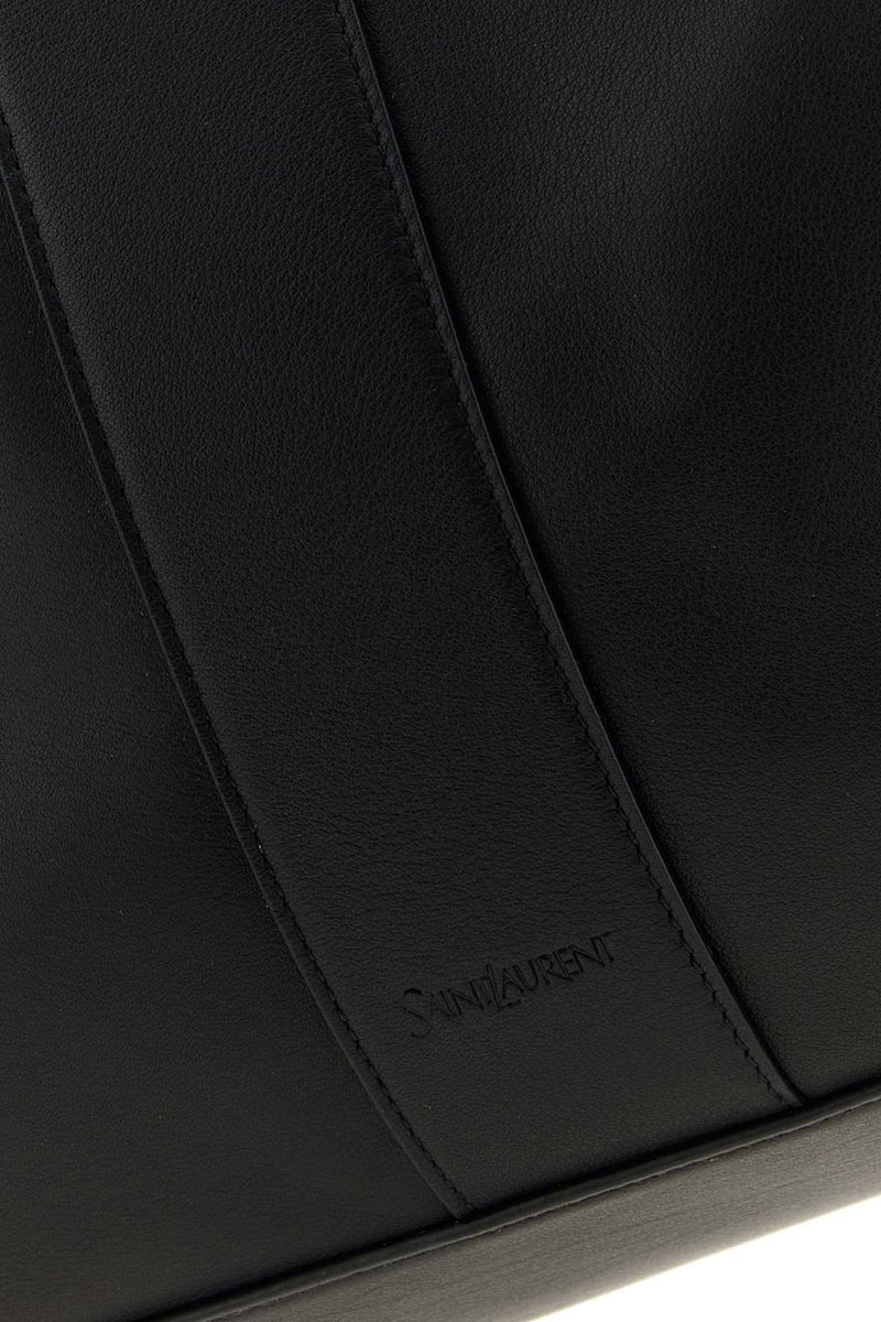 Saint Laurent Calf Leather Shoulder Bag — Black Exterior: Lining: Suede
