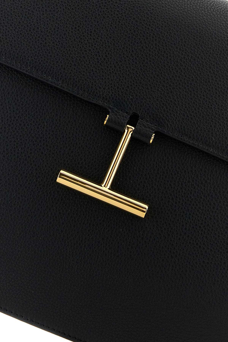 Tom Ford Leather Crossbody Shoulder Bag — Black