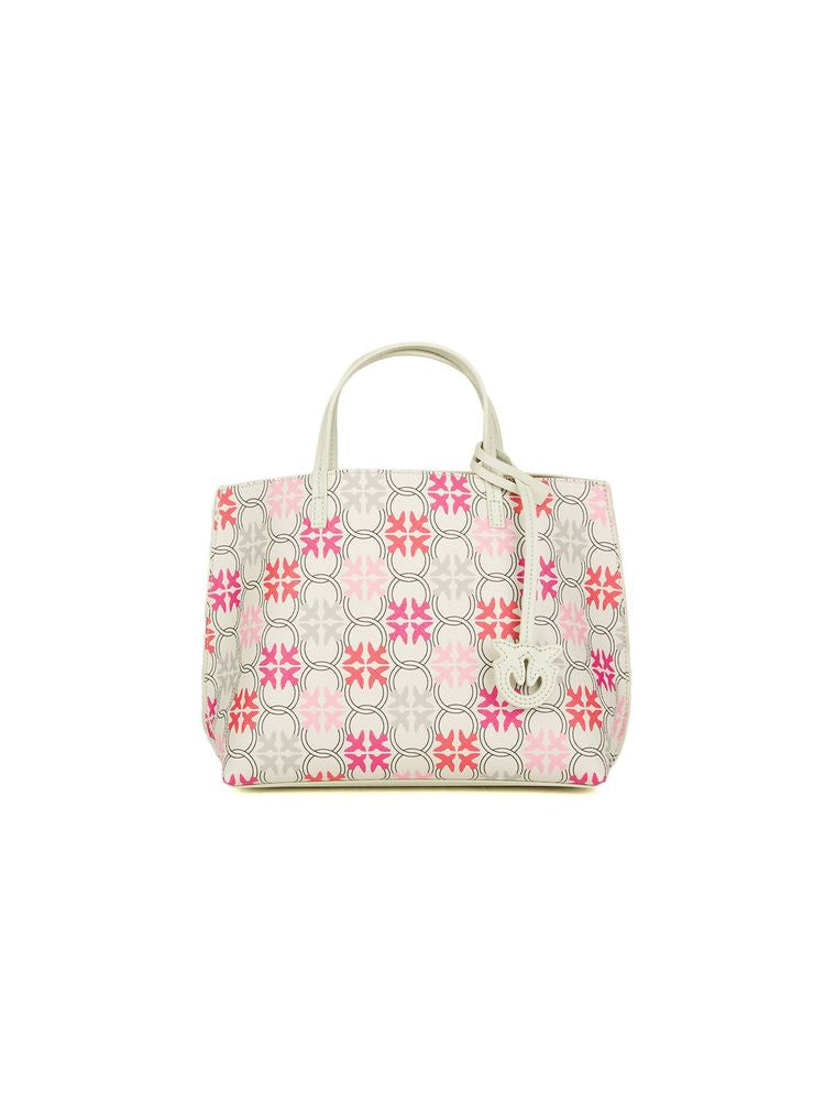 Pinko Carrie Tote Bag — White Genuine Leather