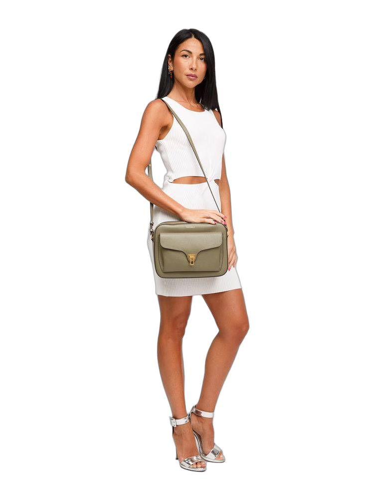 Coccinelle Beat Crossbody Bag — Green Cowhide
