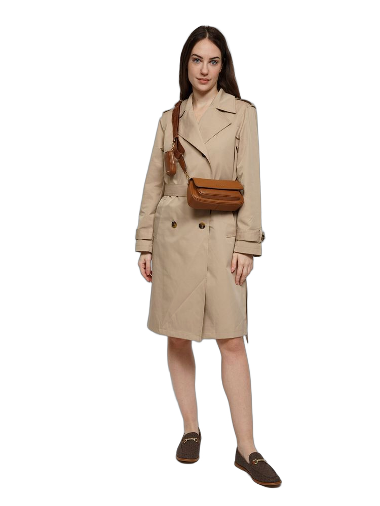Michael Kors Leather Flap Crossbody Bag — Brown
