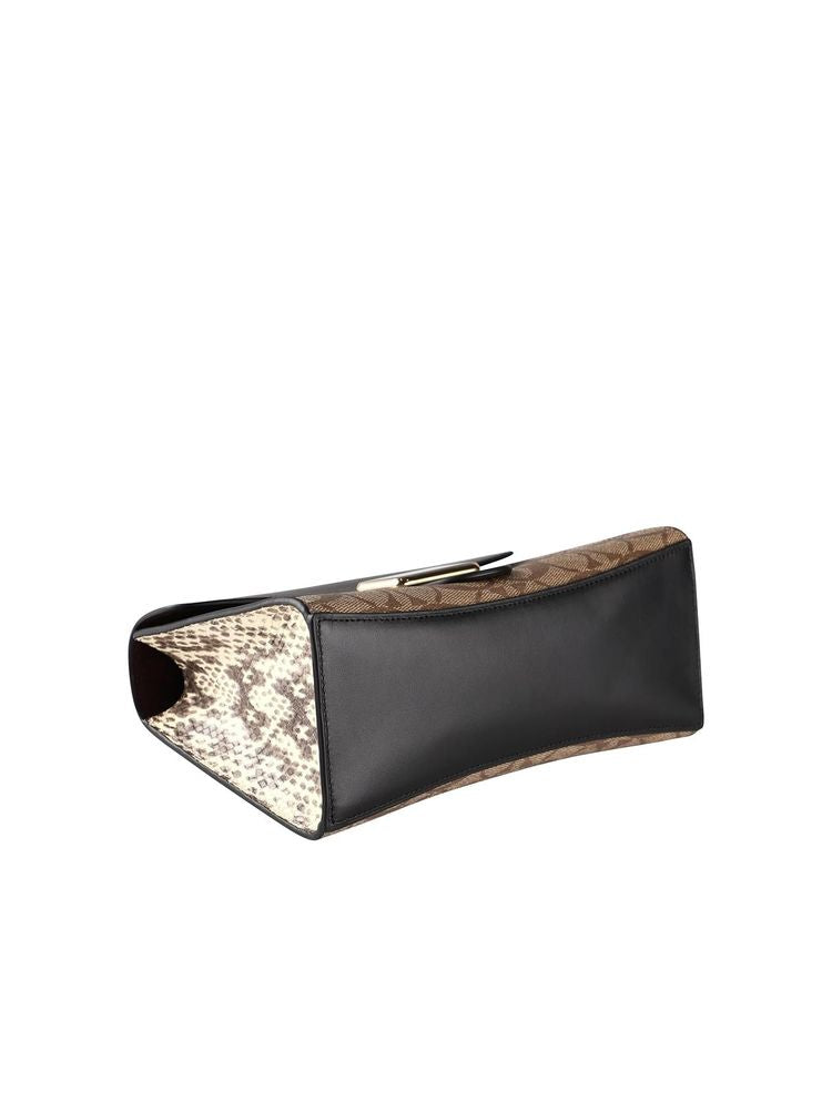 Coach Monogram Canvas With Leather Trim Top Handle Bag — Gold Coated Canvas/leather