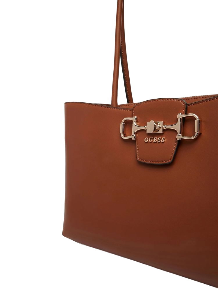 Guess Janie Girlfriend Tote Bag Cognac Polyurethane