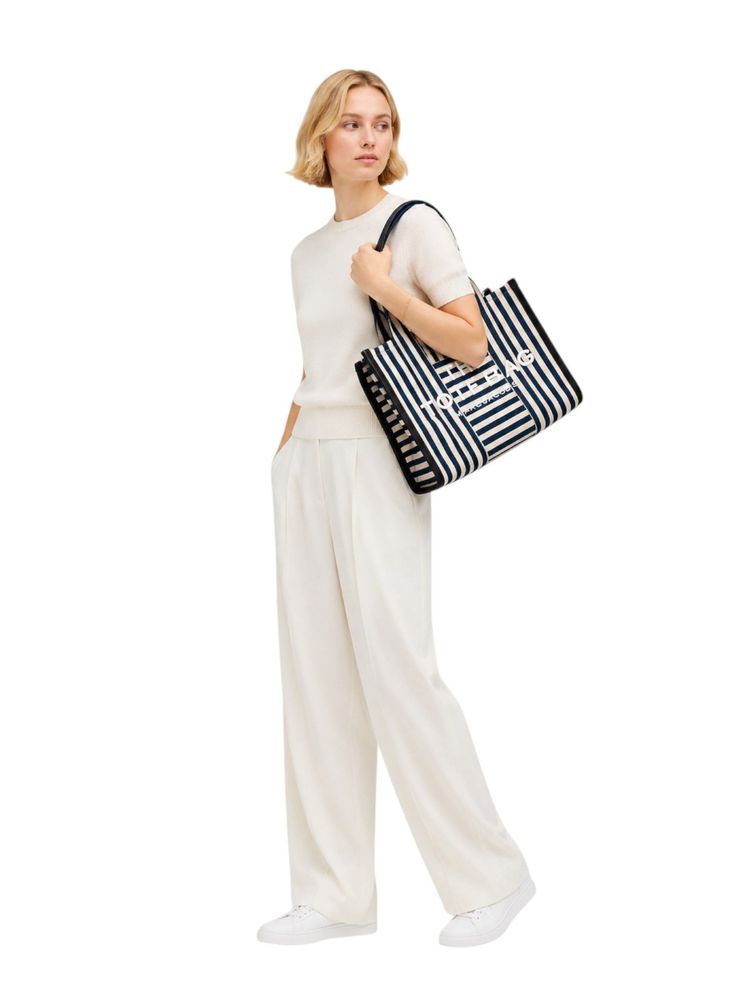 Marc Jacobs Striped Canvas Tote Bag — Blue 79.cotton