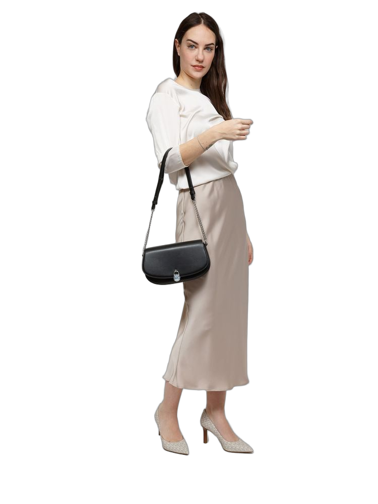 Michael Kors Crossbody Bag — Black Leather | Trim: Polyurethane