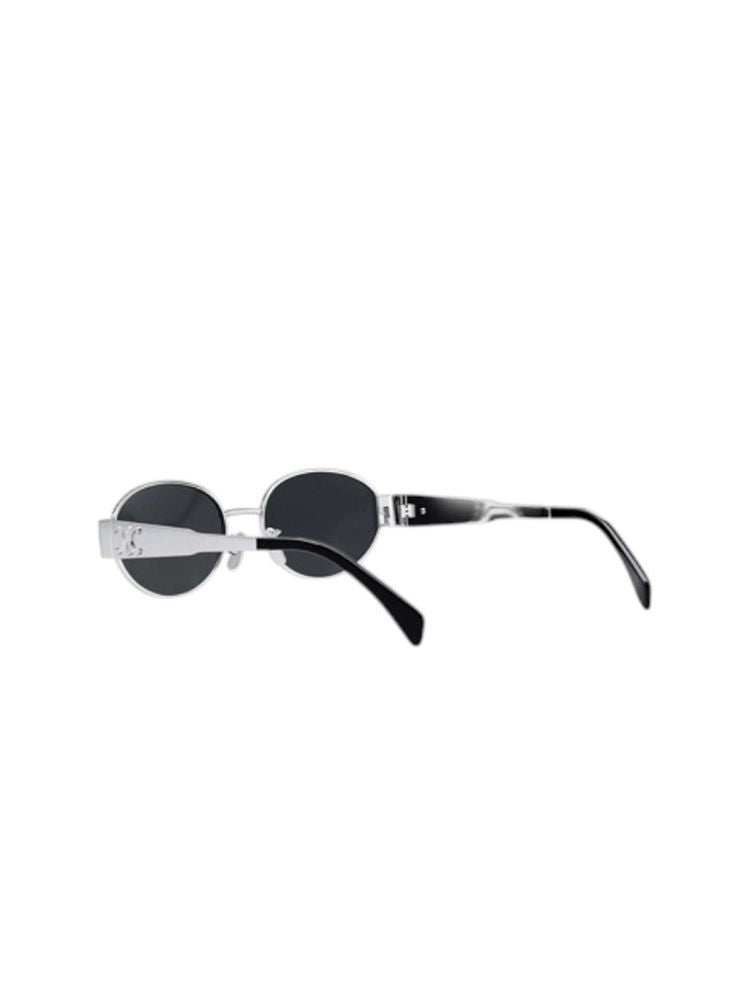 Celine Cl40235u Metal Oval Sunglasses — Silver