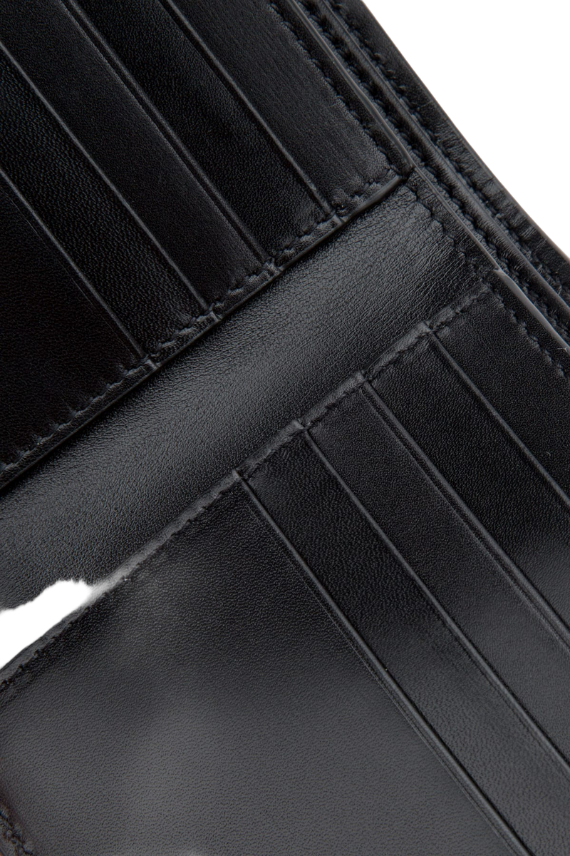 Saint Laurent Logo-Engraved Calfskin Wallet — Black