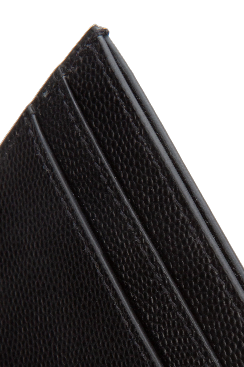 Saint Laurent Calfskin Card Case — Black Exterior: Calf Made In Italy Wallet