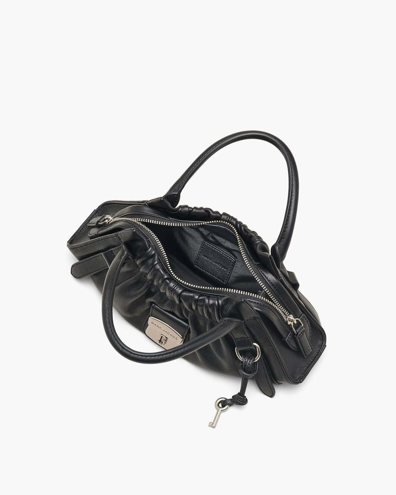 Marc Jacobs Gathered Nappa Leather Shoulder Bag — Black