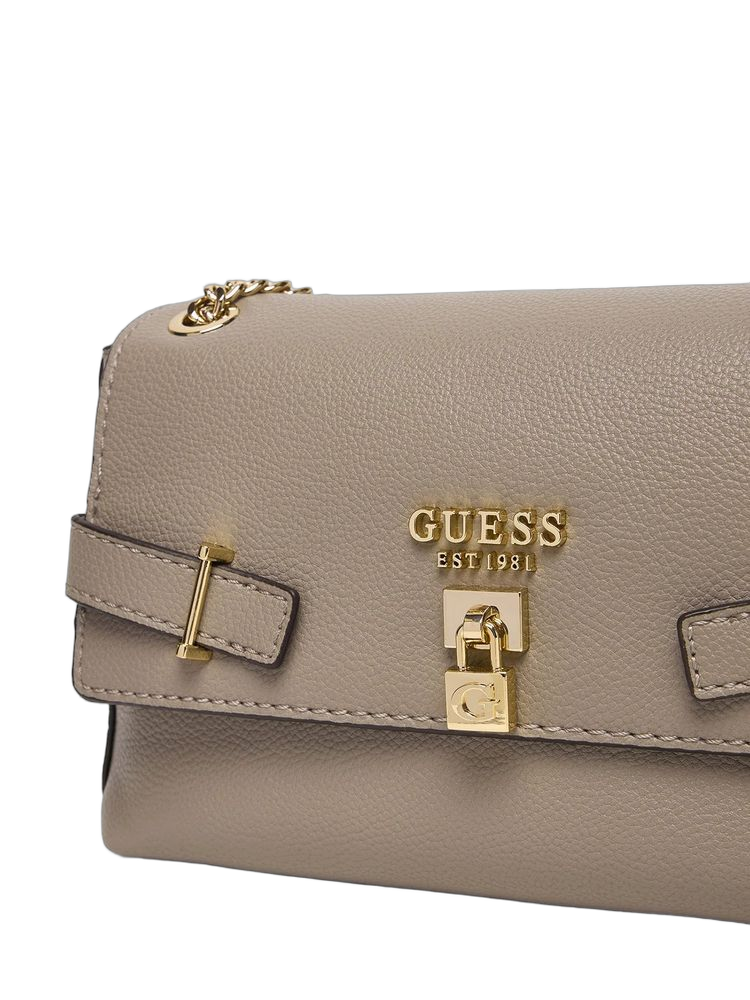 Guess Structured Polyurethane Crossbody Bag — Taupe