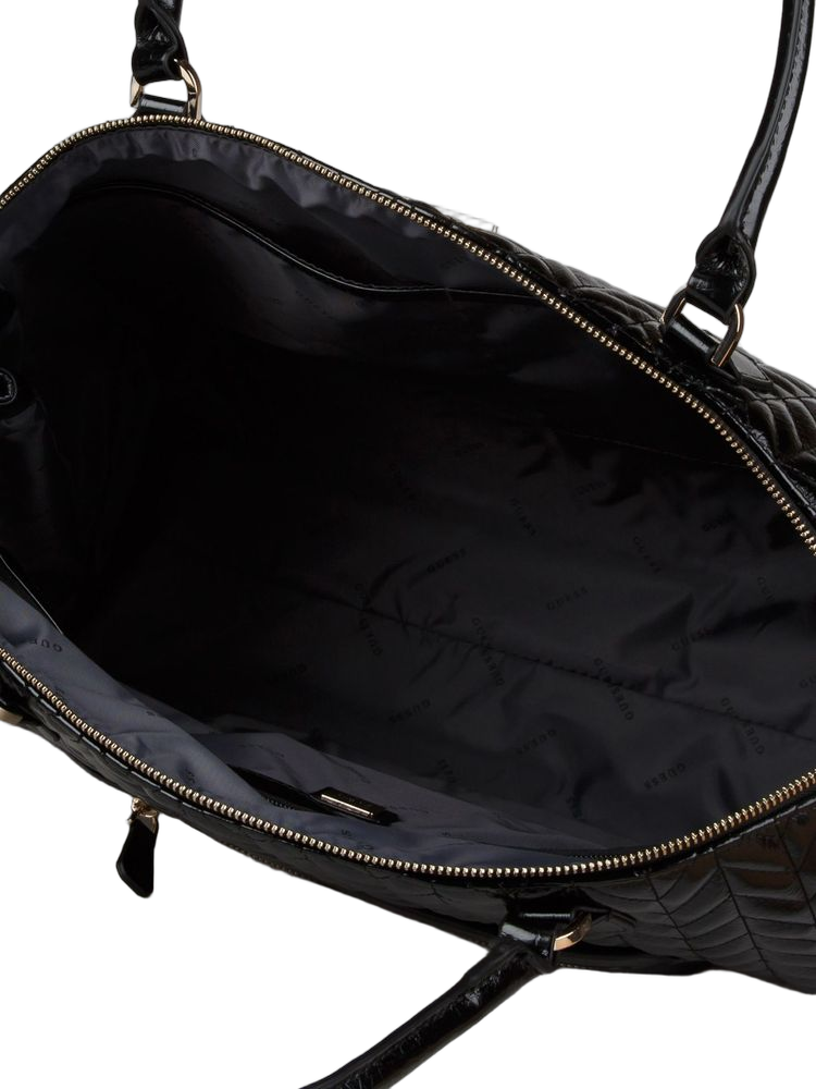 Guess Cheryl Deluxe Dome Tote Bag — Black Polyurethane