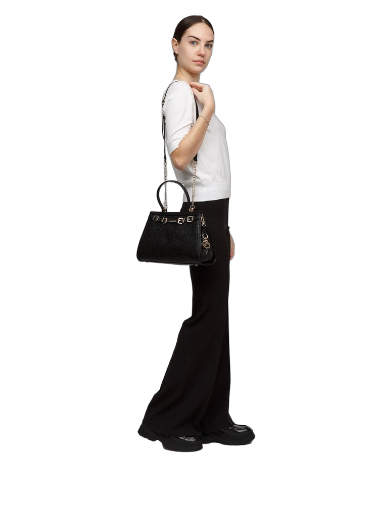 Guess Dovie Shoulder Bag — Black Polyurethane