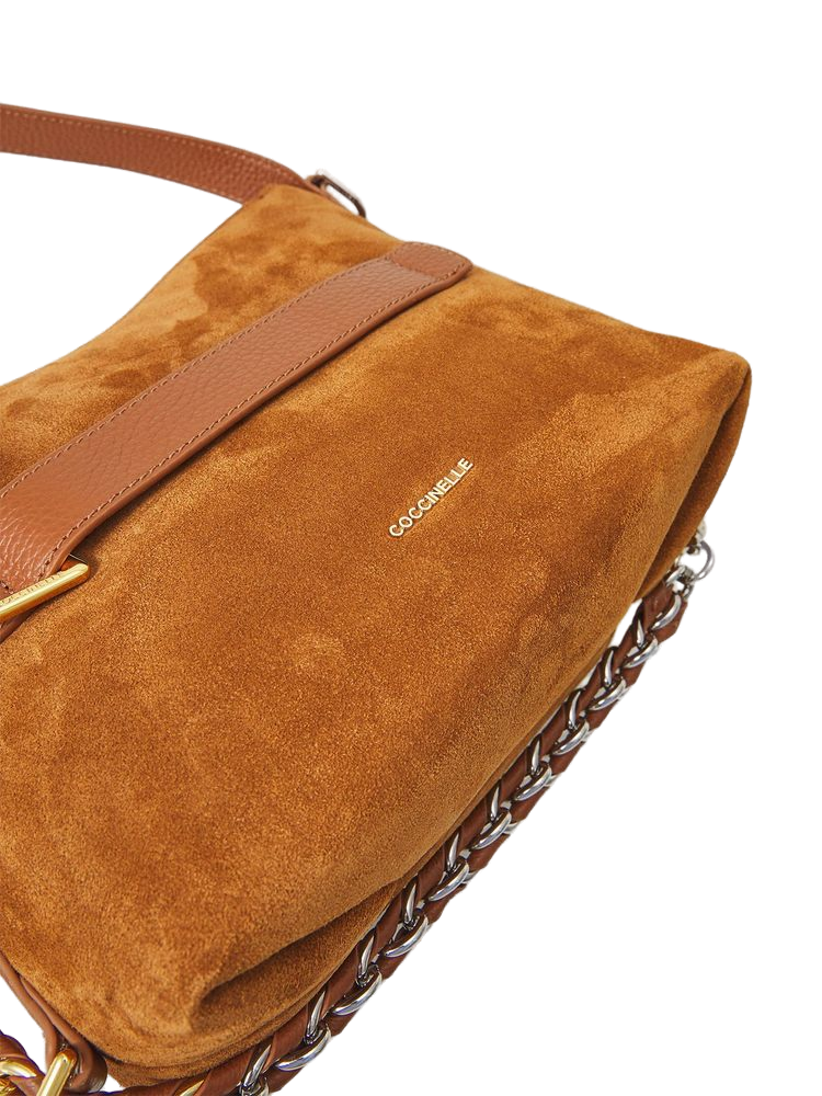 Coccinelle Gretel Shoulder Bag — Cognac Cow Leather