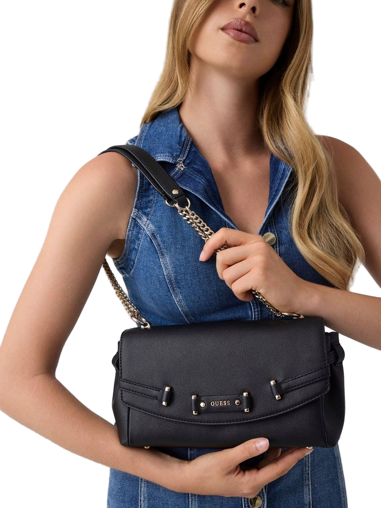 Guess Dorothy Crossbody Bag — Black Polyurethane