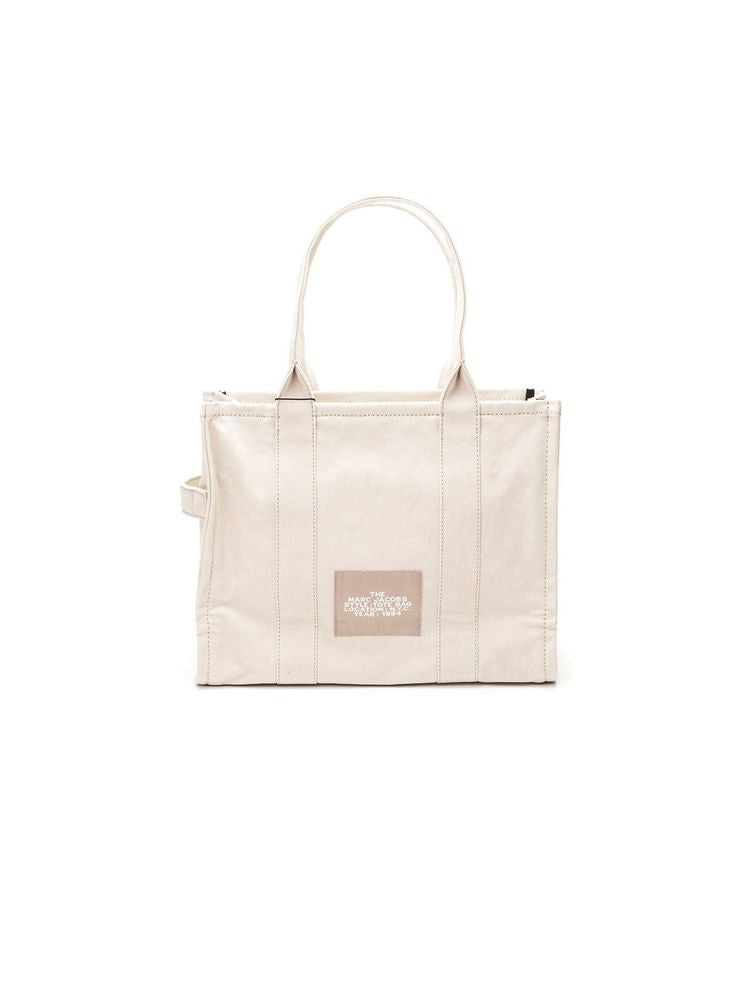 Marc Jacobs Logo-Embroidered Cotton Tote Bag — Beige