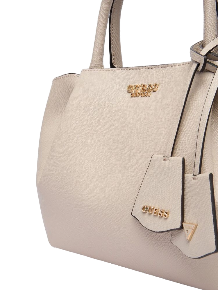 Guess Structured Polyurethane Shoulder Bag — Beige
