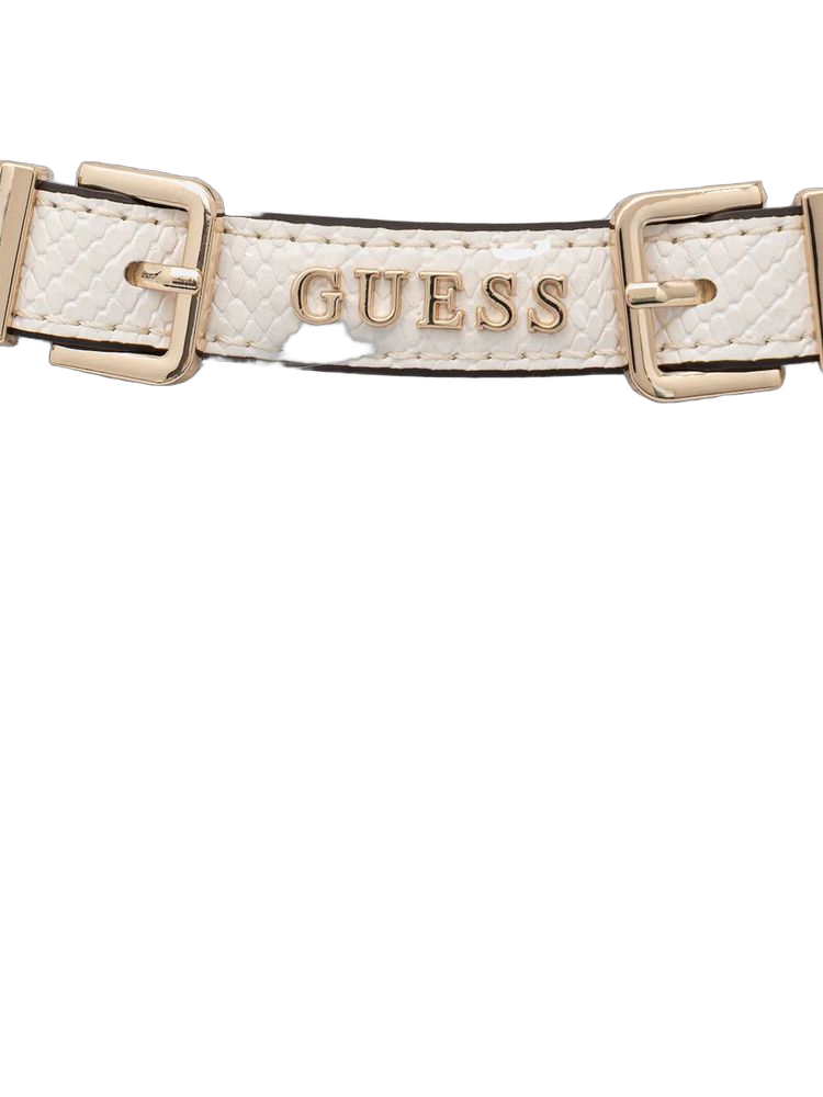 Guess Pebbled Polyurethane Shoulder Bag — White