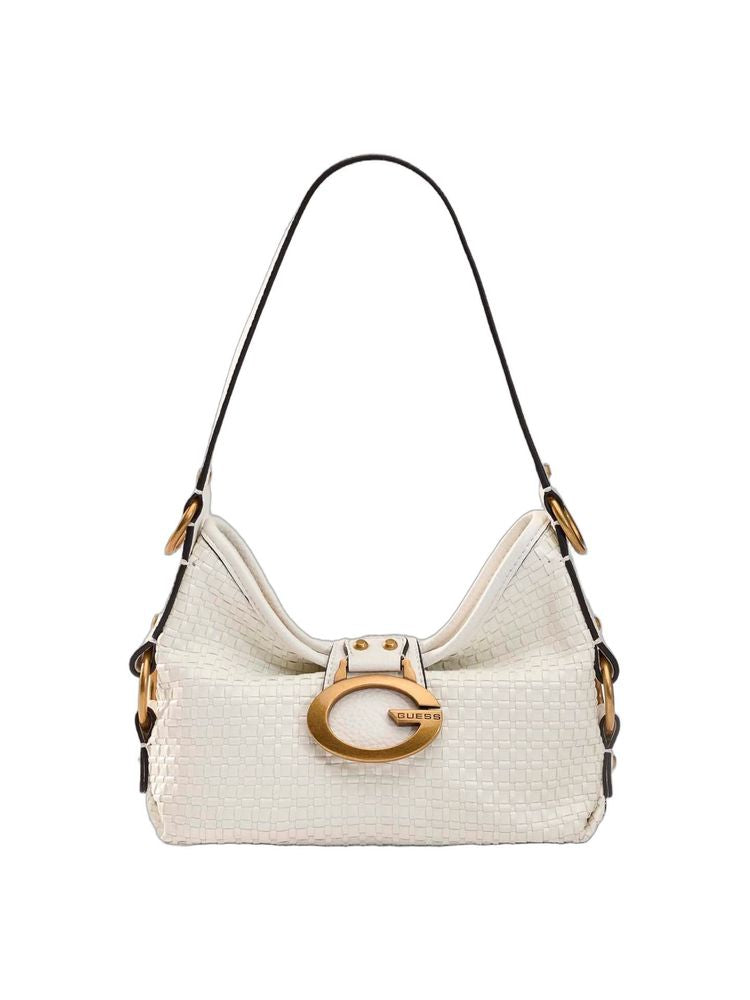 Guess Camden Shoulder Bag — White Polyurethane