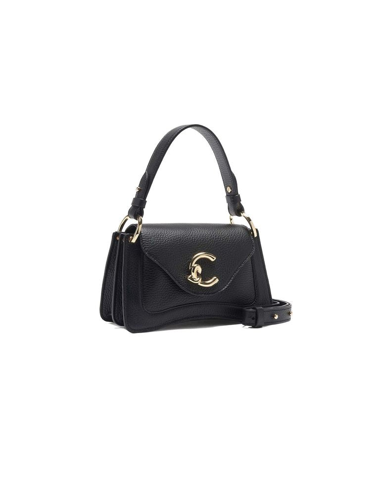 Coccinelle C-Me Shoulder Bag — Black Cowhide