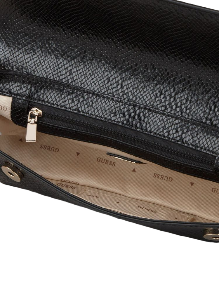 Guess Dovie Shoulder Bag — Black Polyurethane
