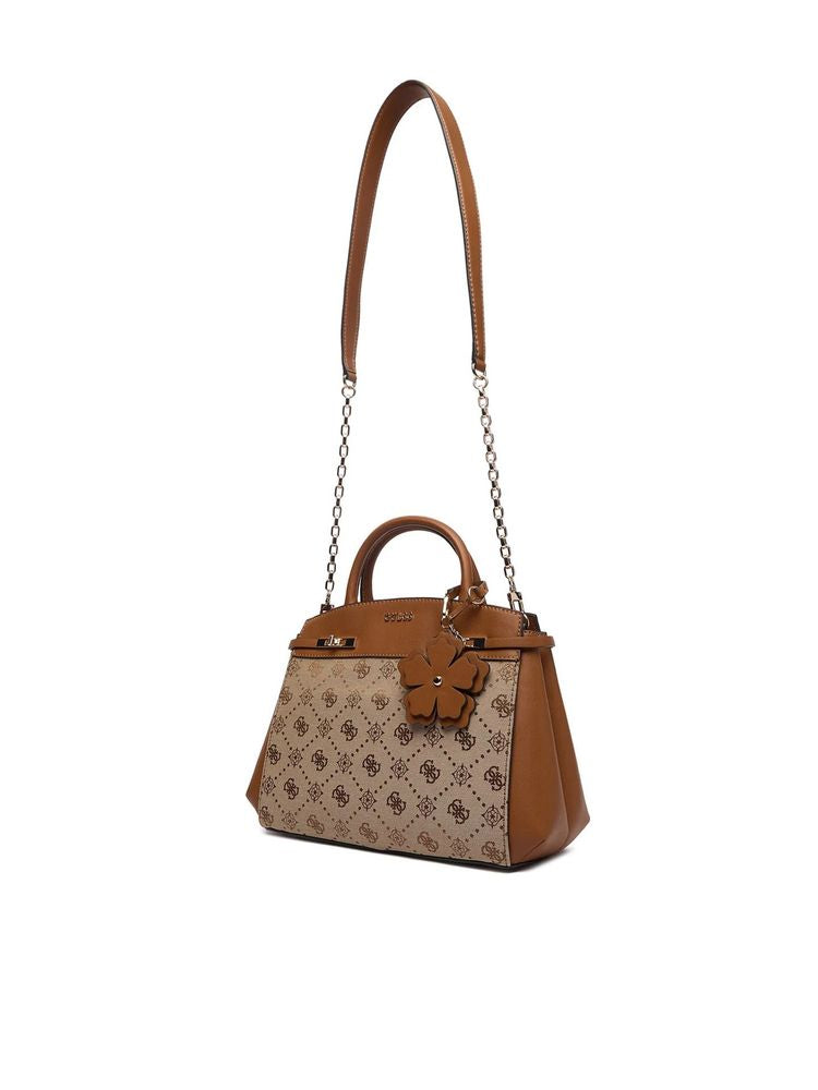 Guess Logo-Print Polyester Tote Bag — Beige