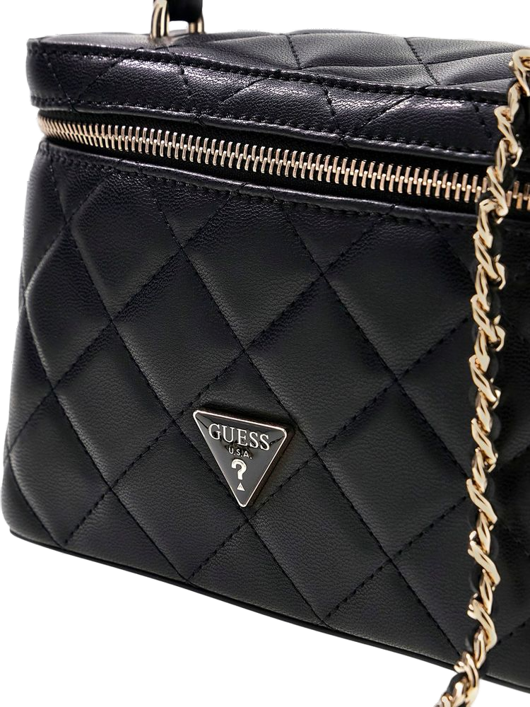 Guess Juliet Top Handle Bag — Black Polyurethane