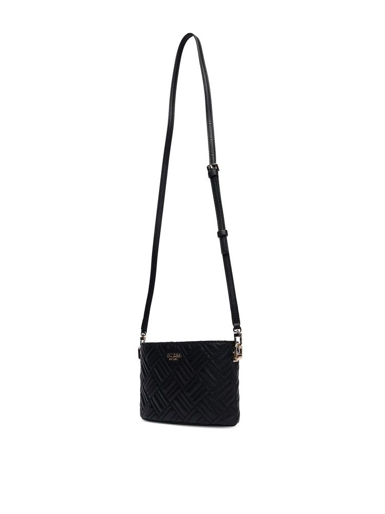 Guess Sally Mini Bucket Crossbody Bag — Black Polyurethane