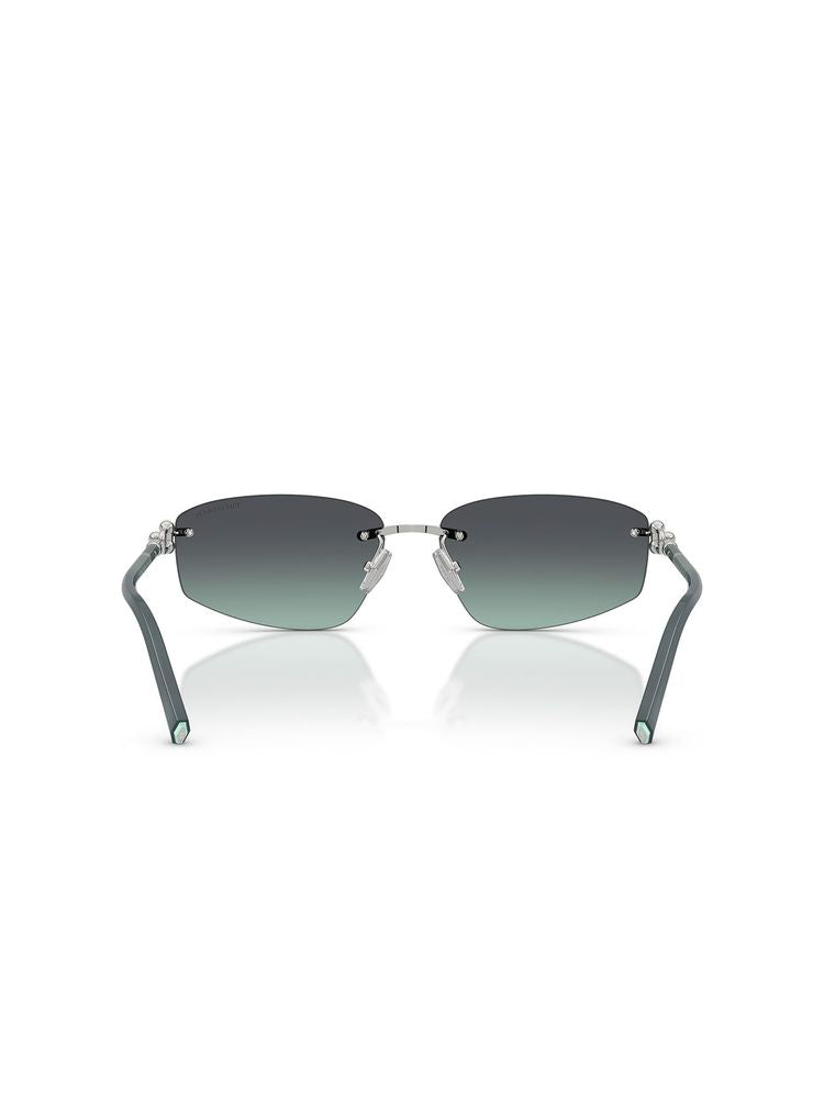Tiffany 3114 Rimless Metal Sunglasses — Gray
