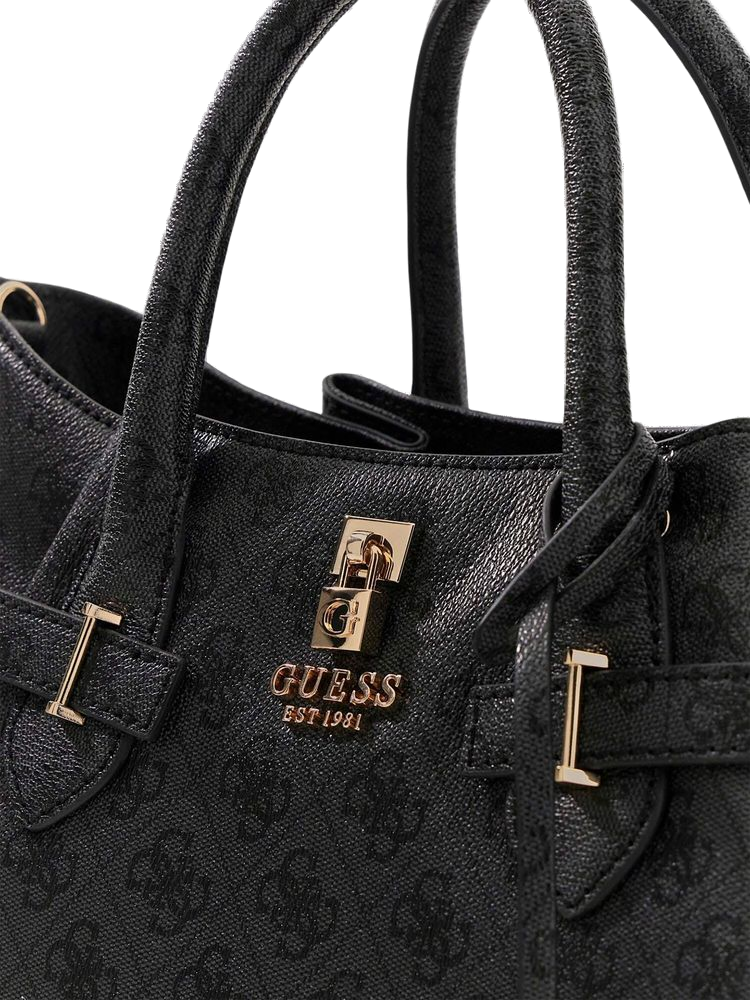 Guess Yesba Girlfriend Satchel — Black Polyurethane