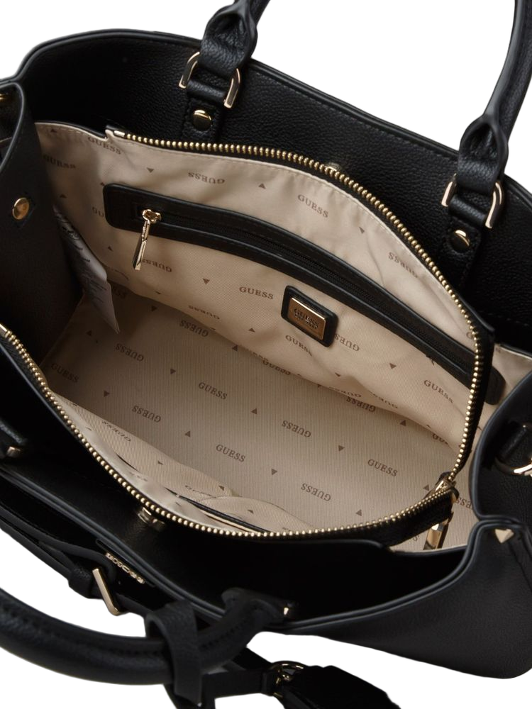 Guess Meridian Ii Shoulder Bag — Black Polyurethane