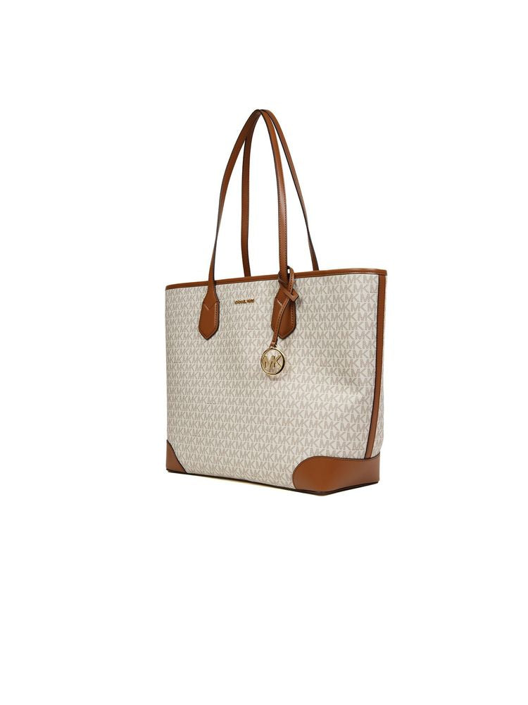 Michael Kors Monogram Canvas Tote Bag — Beige Polyvinyl Chloride