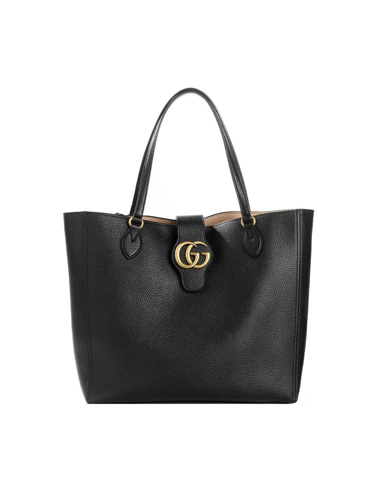 Gucci Pebbled Leather Tote Bag — Black