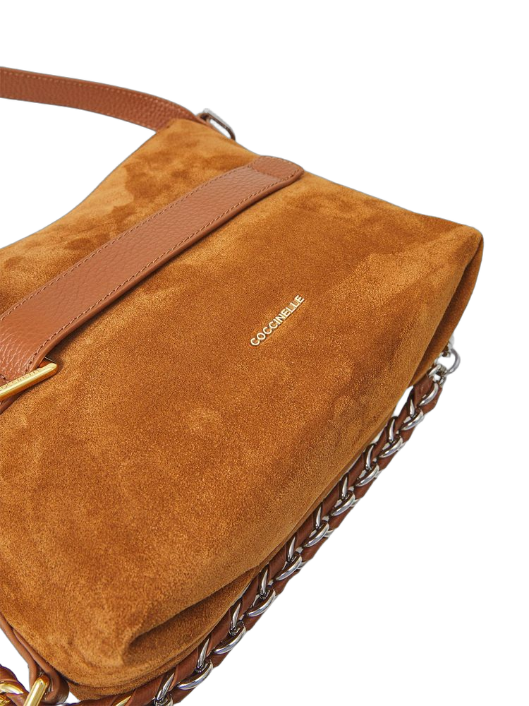 Coccinelle Gretel Shoulder Bag — Cognac Cow Leather