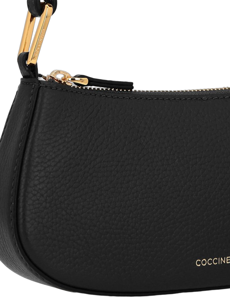 Coccinelle Merveille Mini Shoulder Bag — Black Cow Leather
