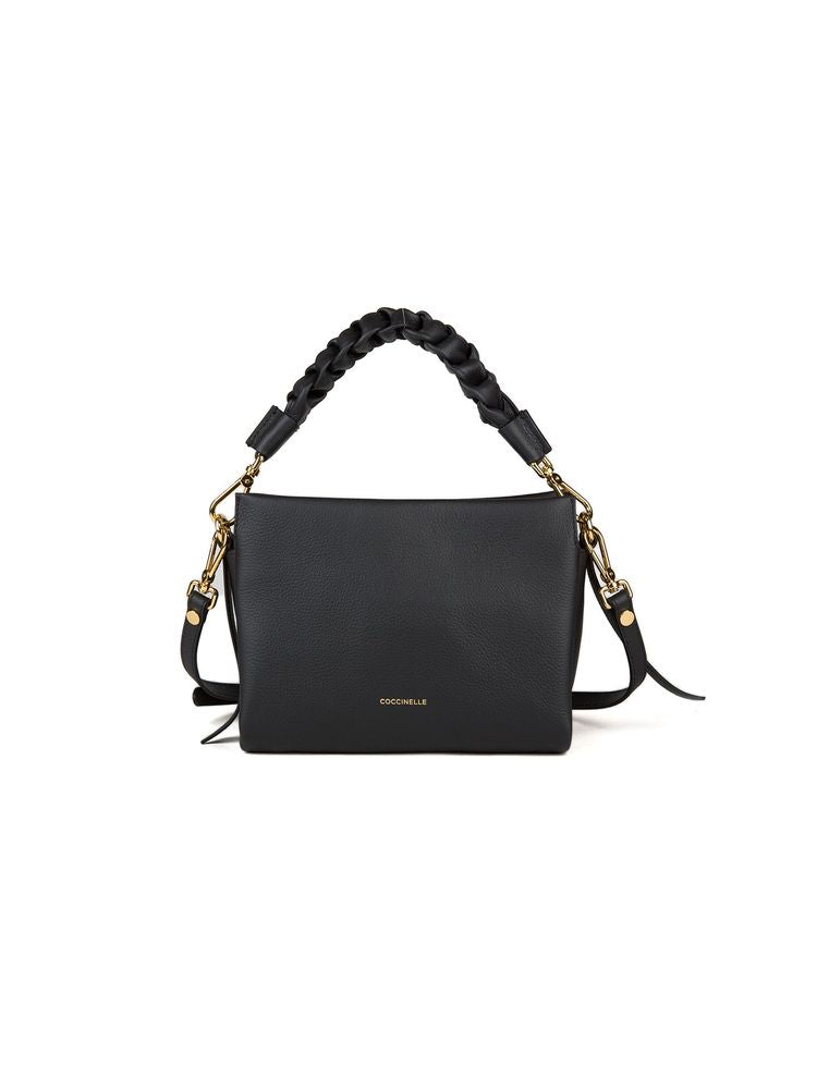 Coccinelle Boheme Shoulder Bag — Black Bovine Leather