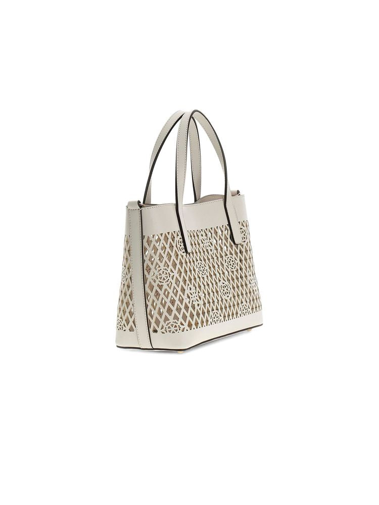 Guess Letty Tote Bag — White Polyurethane