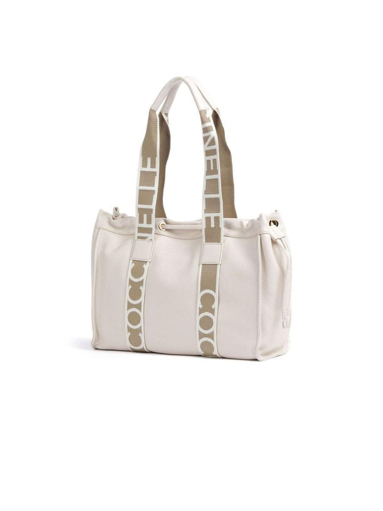 Coccinelle 2day Tote Bag — White Cow Leather