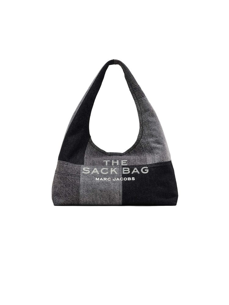 Marc Jacobs Colorblock Cotton Denim Shoulder Bag — Black