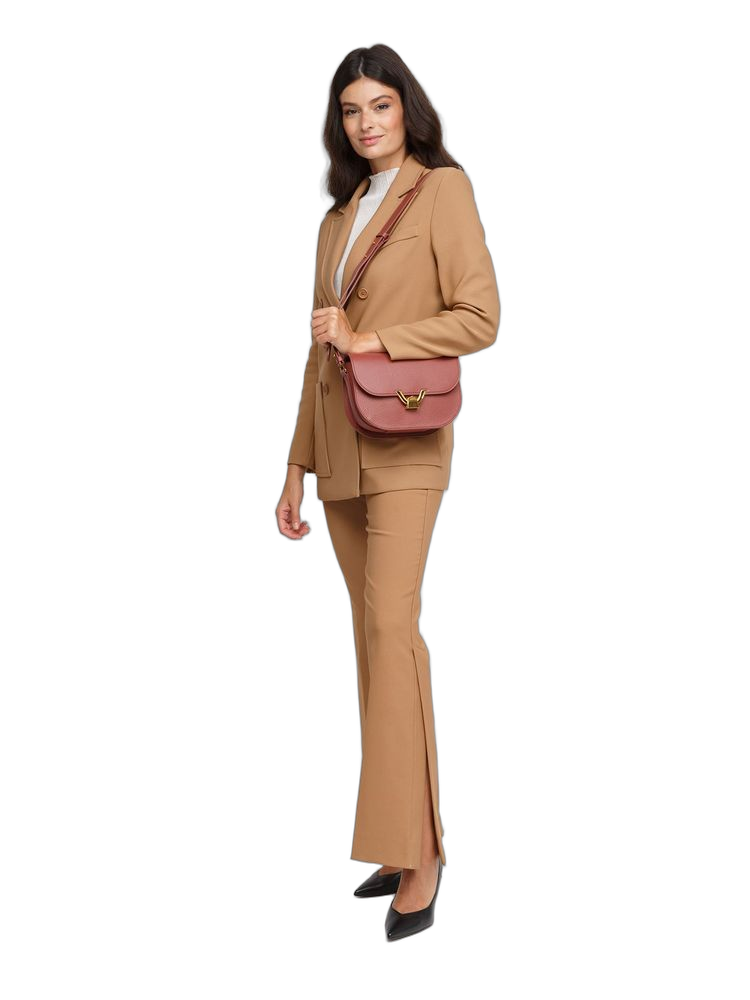 Coccinelle Dew Crossbody Bag — Brown Cowhide