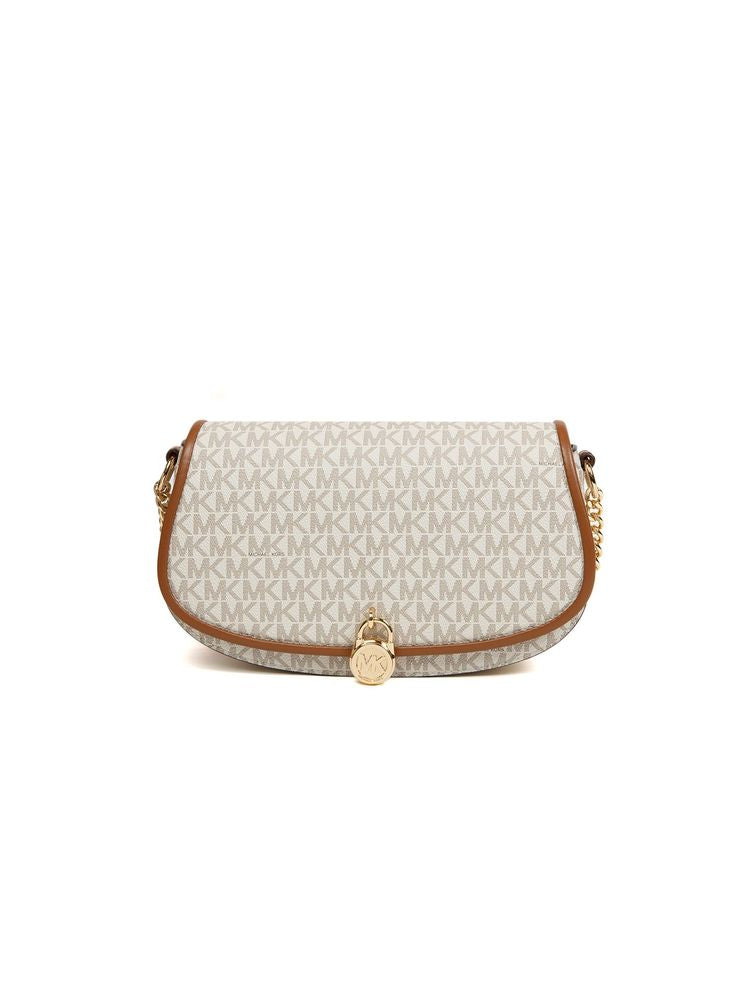 Michael Kors Mila Crossbody Bag — Beige Leather | Trim: Polyurethane