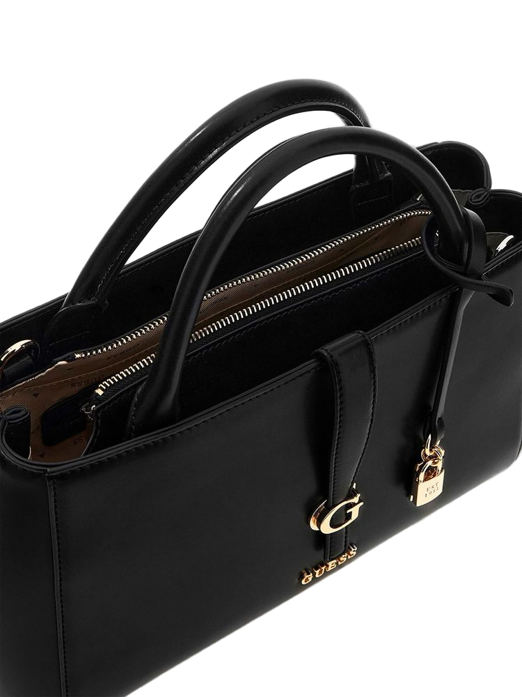 Guess Carrie Girlfriend Shoulder Bag — Black Polyurethane