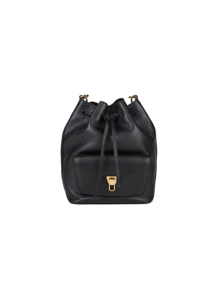 Coccinelle Bucket Bag — Black Cowhide