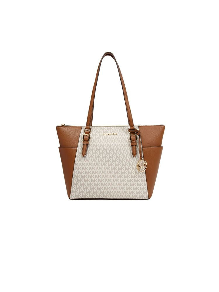 Michael Kors Charlotte Tote Bag — Brown Polyvinyl Chloride