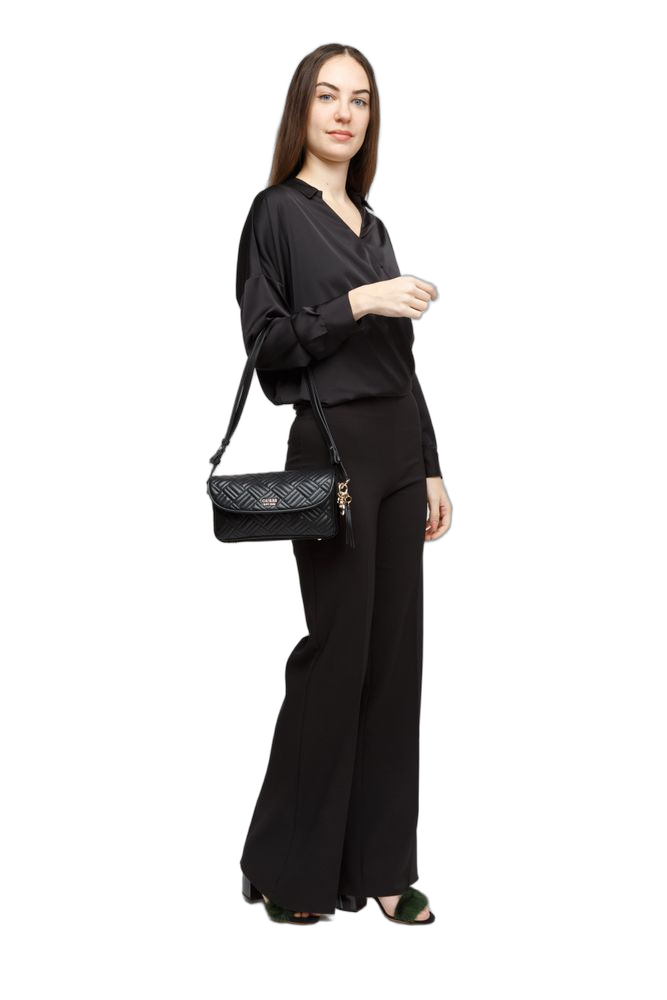 Guess Sally Crossbody Bag — Black Polyurethane